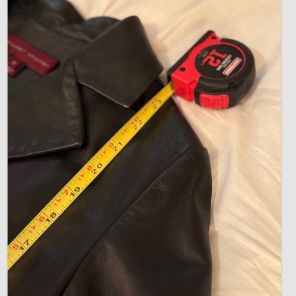 Margaret Godfrey Women’s Black Leather Jacket Blazer Size Small Style #9940 - Picture 15 of 16